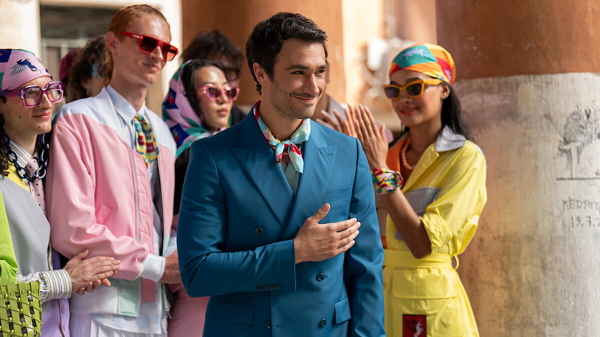 Eugenio Franceschini as Marcello in 'Emily in Paris' Season 5.