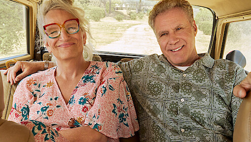 Harper Steele and Will Ferrell pose for the camera.