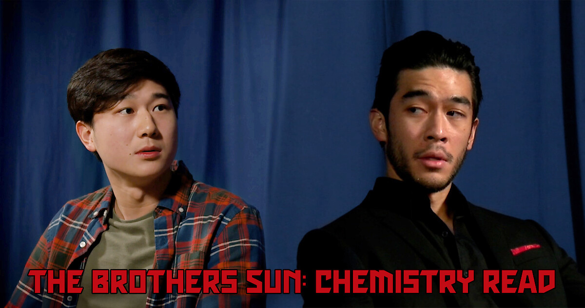 Sam Song Li (Bruce Sun) and Justin Chien (Charles Sun) side by side in front of a blue background.