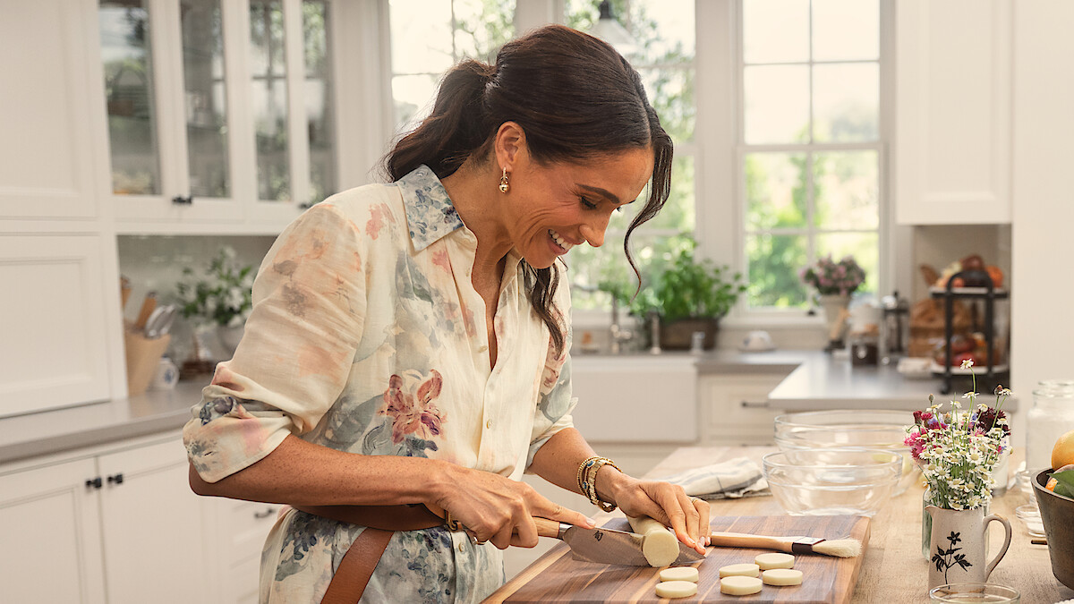 With Love, Meghan. Meghan, Duchess of Sussex in episode 108 of With Love, Meghan. Cr. Jake Rosenberg/Netflix © 2025
