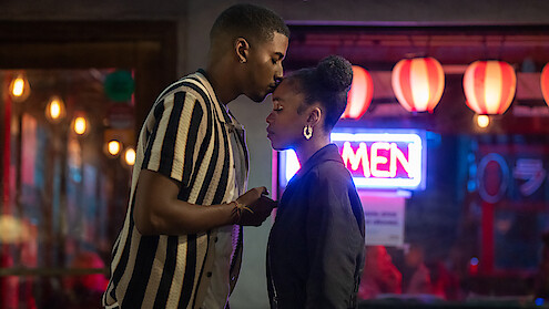 Michael Cooper Jr. as Justin Edwards and Lovie Simone as Keisha Clark in 'Forever'