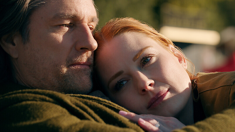 Martin Henderson as Jack Sheridan, Alexandra Breckenridge as Mel Monroe in 'Virgin River'