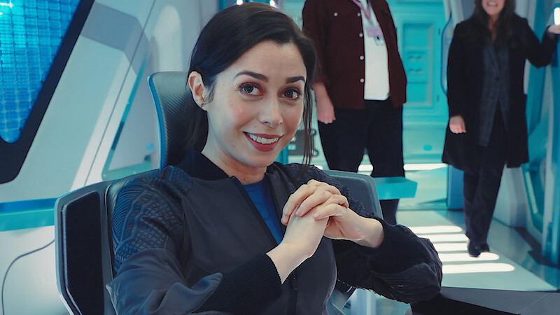 Cristin Milioti on the set of 'Black Mirror' Season 7