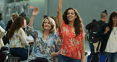 Geraldine Leer as Karen Stone and Athena Karkani as Grace Stone in Manifest Season 4.