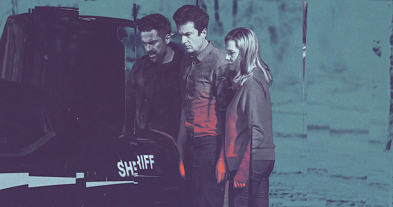 Stylized image of the Jason Bateman and Laura Linney in 'Ozark'