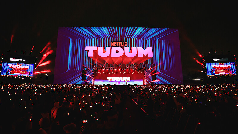 Photo of the stage of Netflix's Tudum the Event.