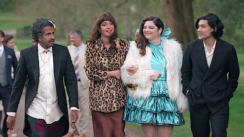 Prasanna Puwanarajah, Adele Exarchopoulos, Megan Stalter, and Will Sharpe in ‘Too Much’