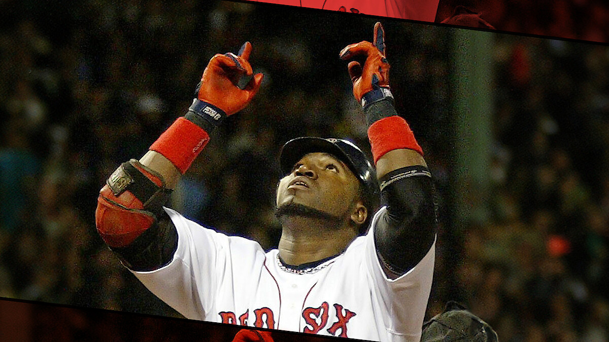 David Ortiz celebrates.